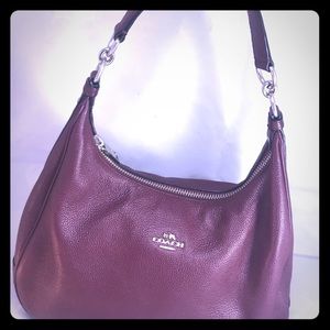 Coach Deep Burgundy Pebbled LeatherHarley Hobobag.
